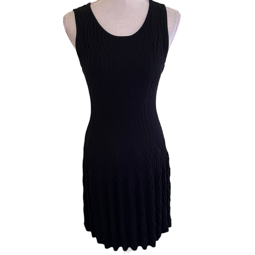 Tesoro Moda Black Sleeveless Knit Aline Dress S